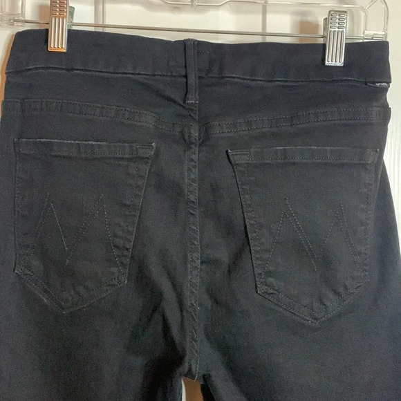 EUC WOMENS MOTHER LOOKER ANKLE FRAY BLACK JEANS SIZE 28 - Picture 8 of 10